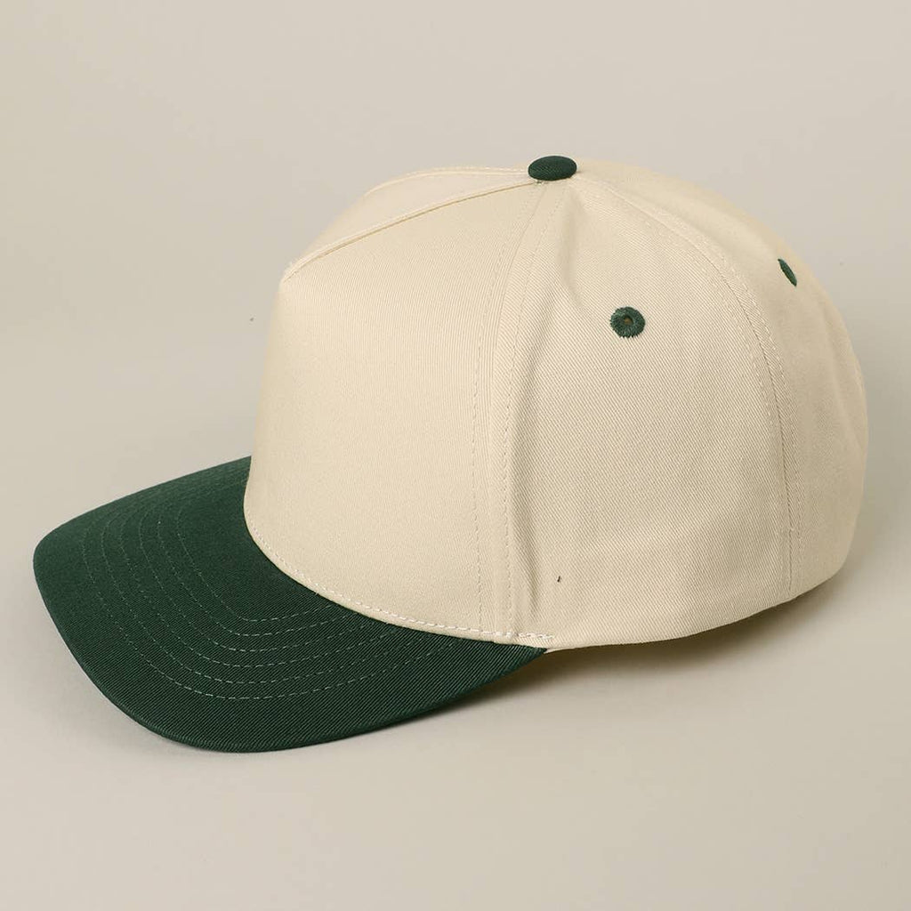 Solid Two-Tone Cotton 5 Panels Baseball Cap