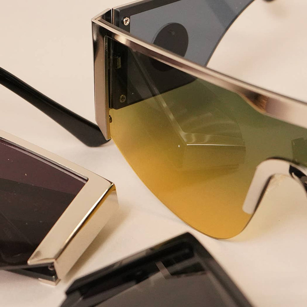 Assorted Acetate Shield Fashion Sunglasses