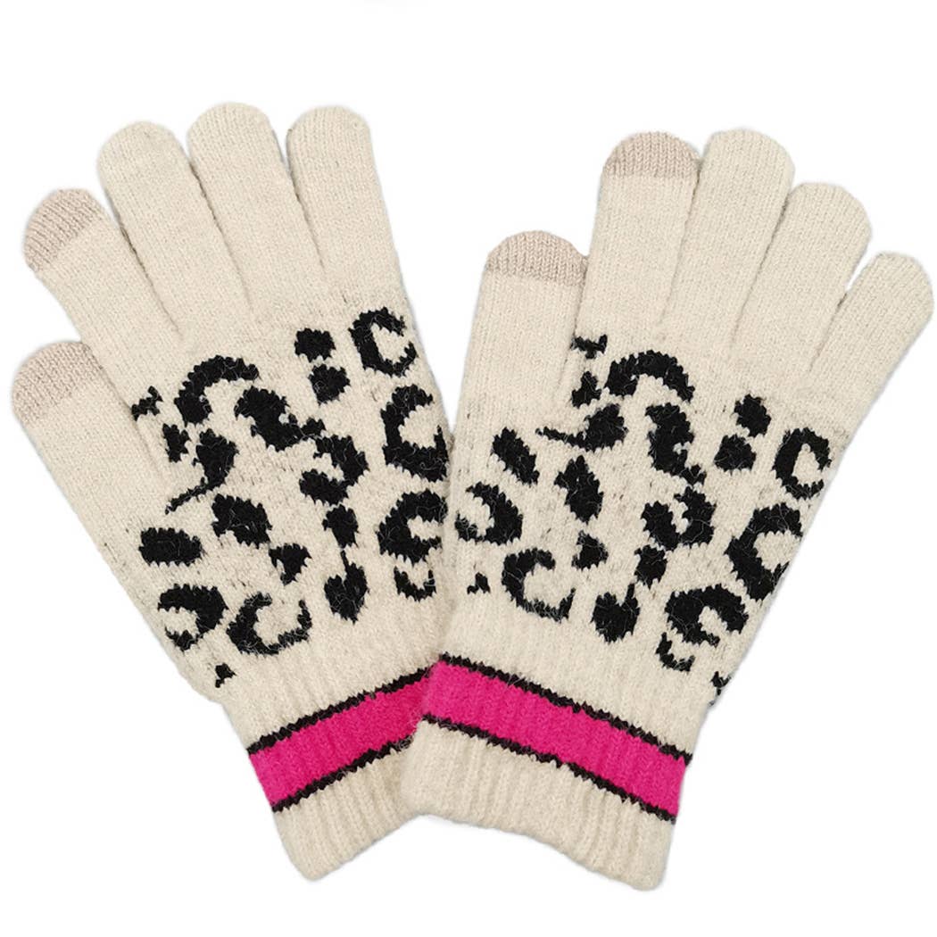 Leopard Print Smart Touch Gloves