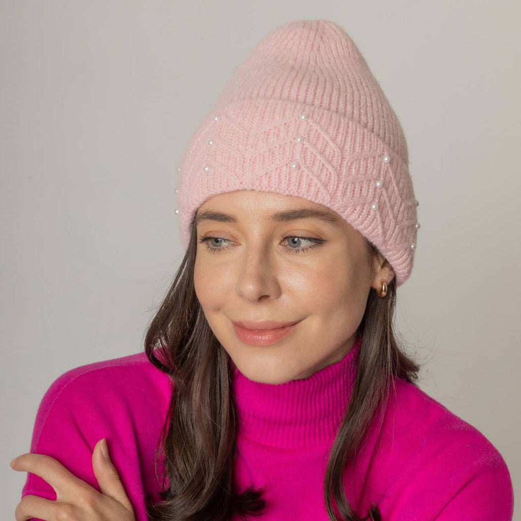 Women's Solid Color Peal Knitted Beanie Hat