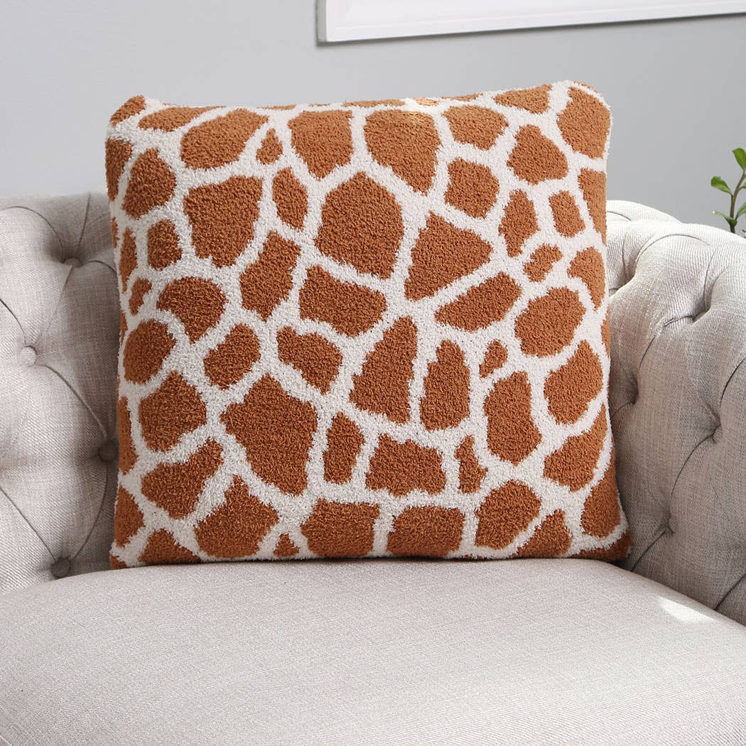 Luxury Soft Giraffe Print Cushion Cover