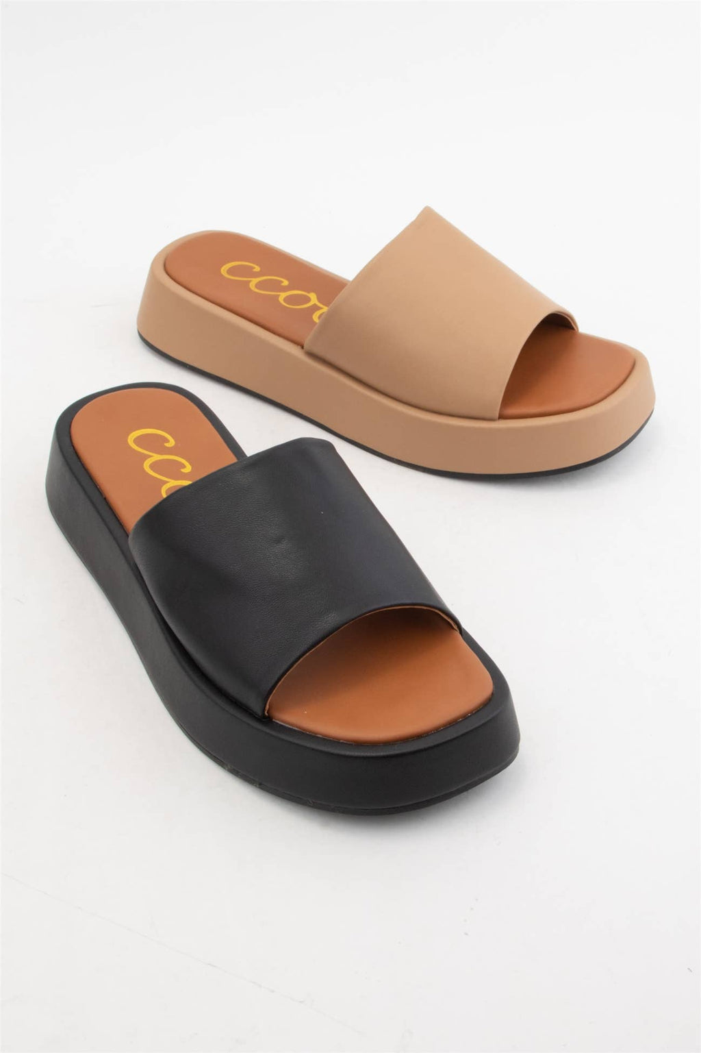 TOVE Minimal Platform Slide Sandals with Clean Everyday Desi