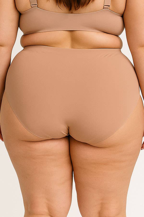 Plus Size Laser Cut Seamless Panty - 6 Color-90079-PTY-6-C01