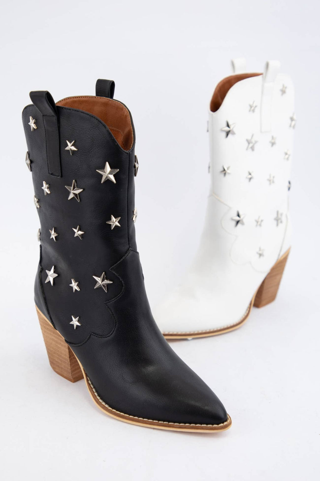 STAR STUD EMBELLISHED WESTERN BOOTS