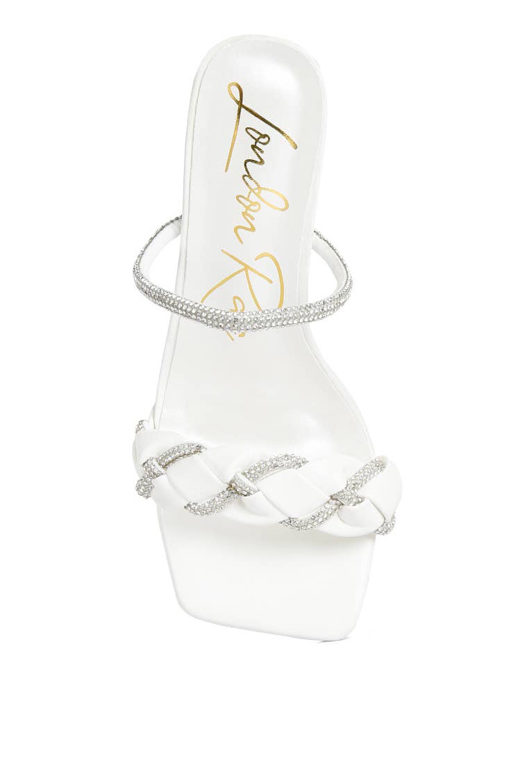 Big Plan Diamante Detail Mid Heel Sandals