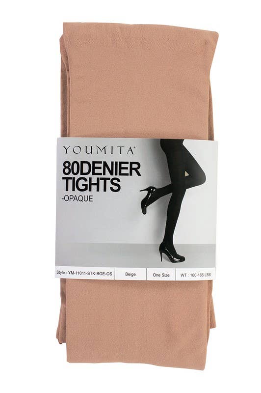 Non-run Opaque Tights with Non-binding Waistband-YM-ST-11011