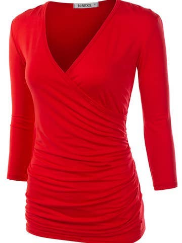 Tank Tops Deep V-Neck Surplice Wrap