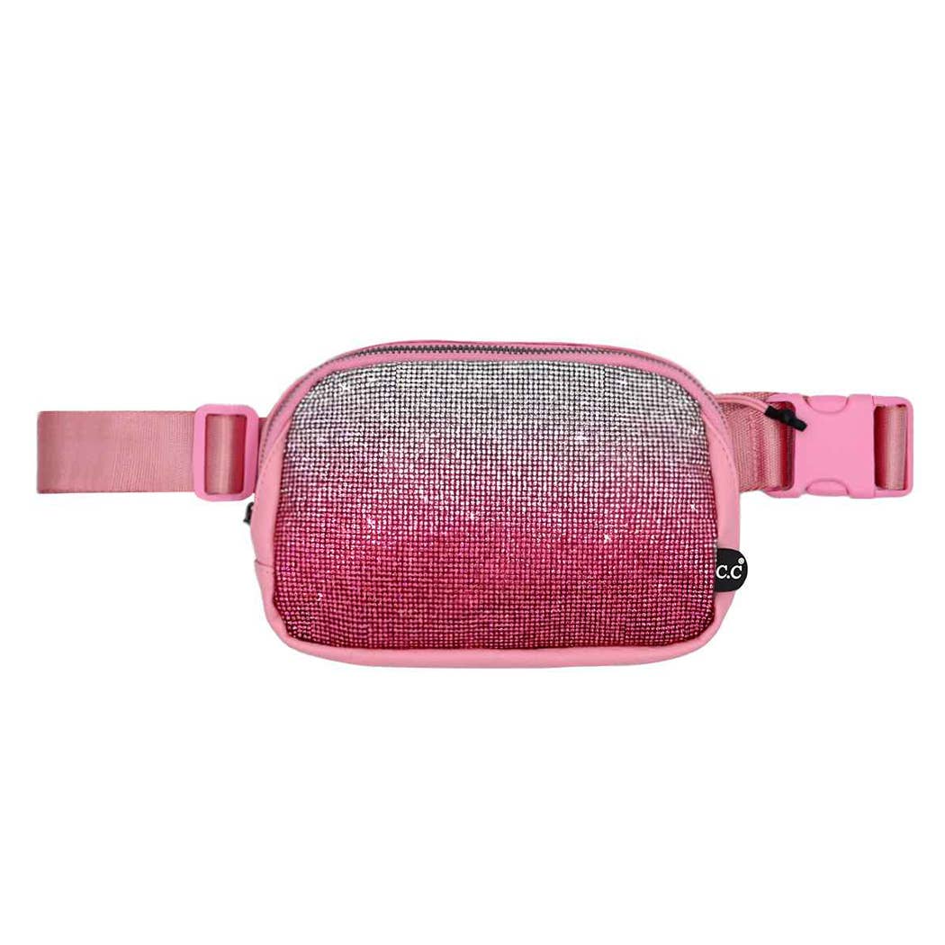 Ombre Rhinestone Fanny Pack Belt Bag