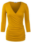 Tank Tops Deep V-Neck Surplice Wrap