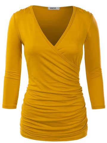 Tank Tops Deep V-Neck Surplice Wrap