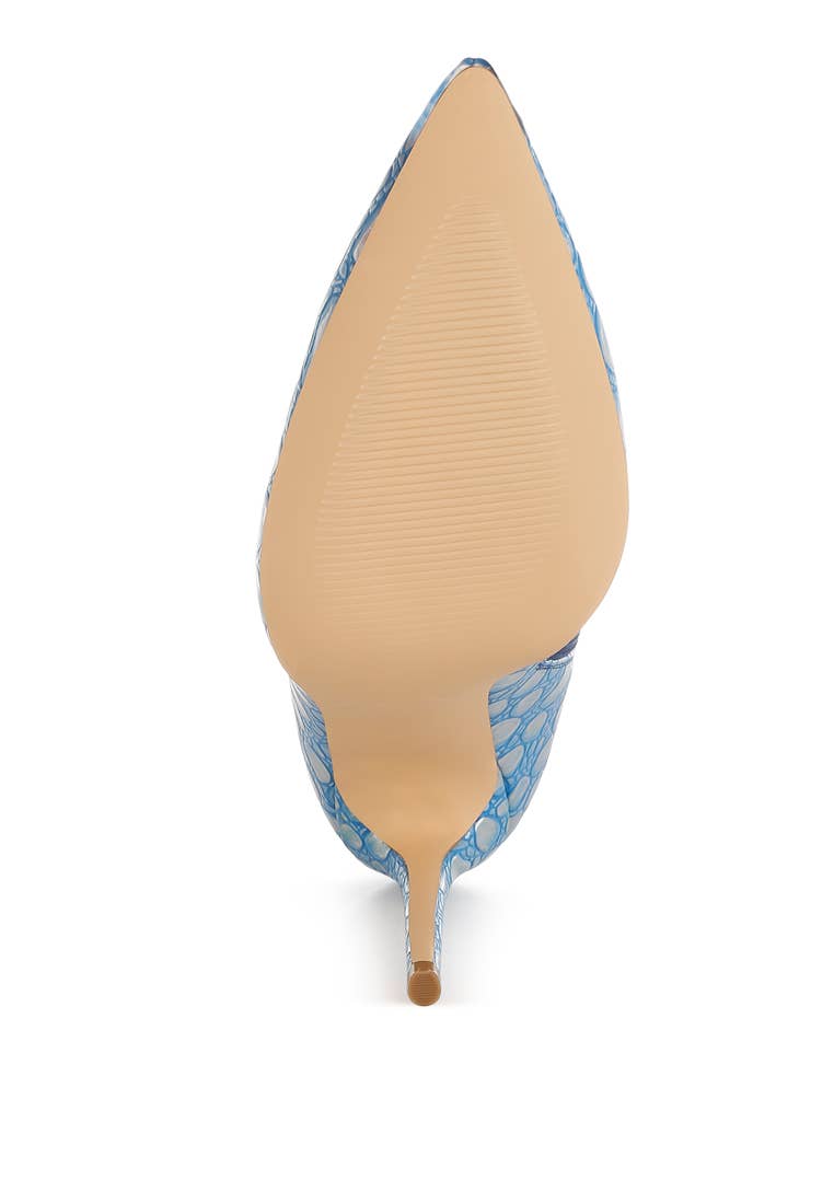 Moolah Embossed Stiletto Heel Ankle Boots (Copy)
