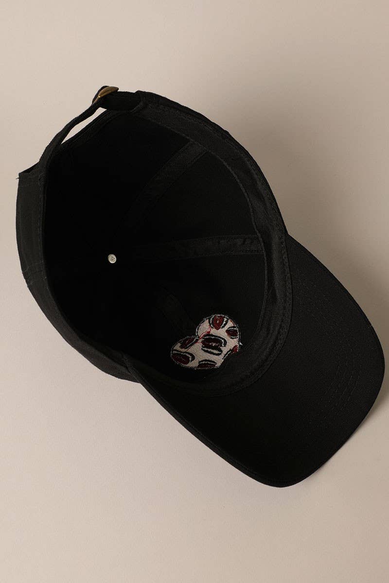 Leopard Heart Embroidery Baseball Cap Hat