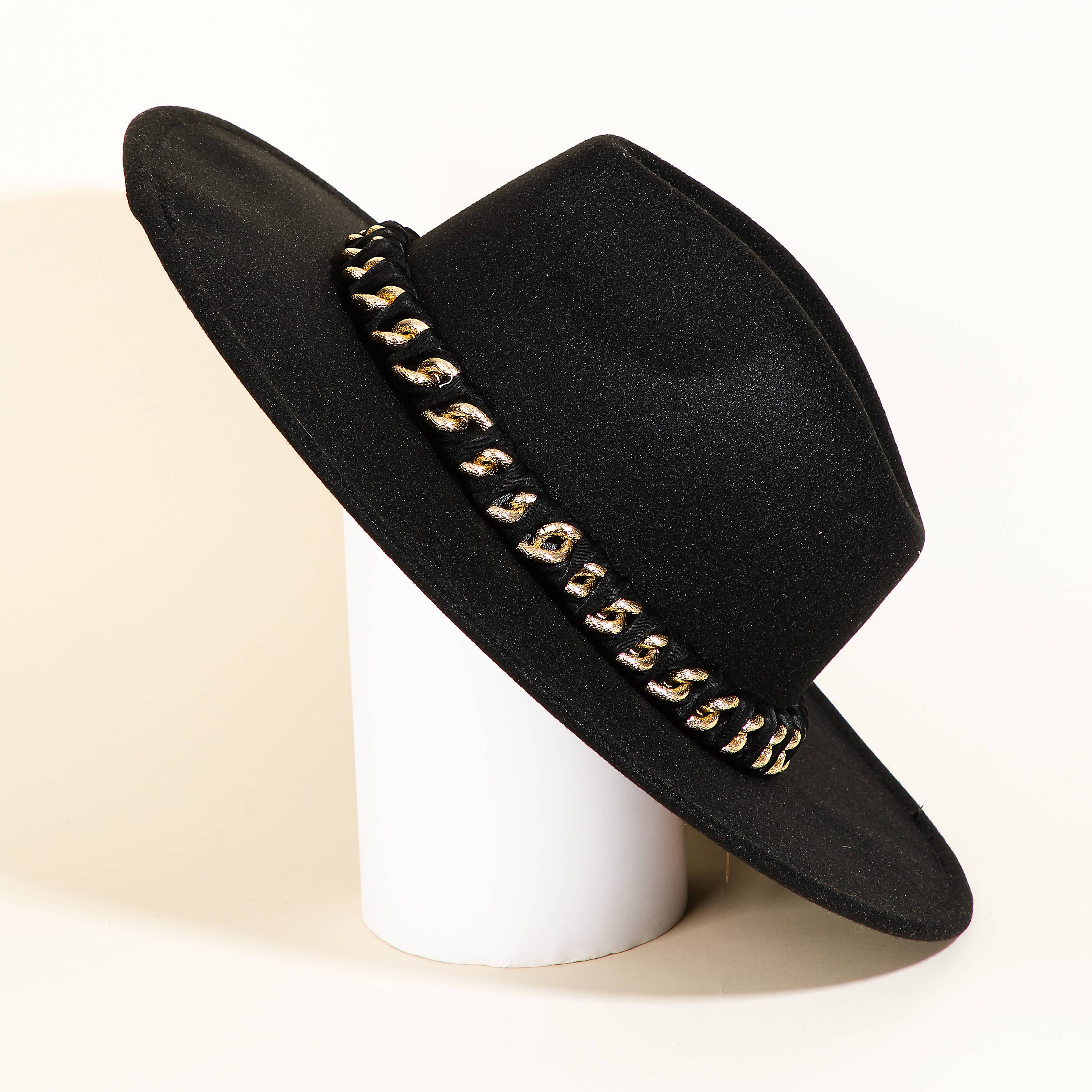 Chain Strap Fedora Fashion Hat