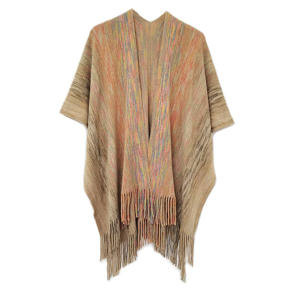 Multicolor Metallic Knit Ruana