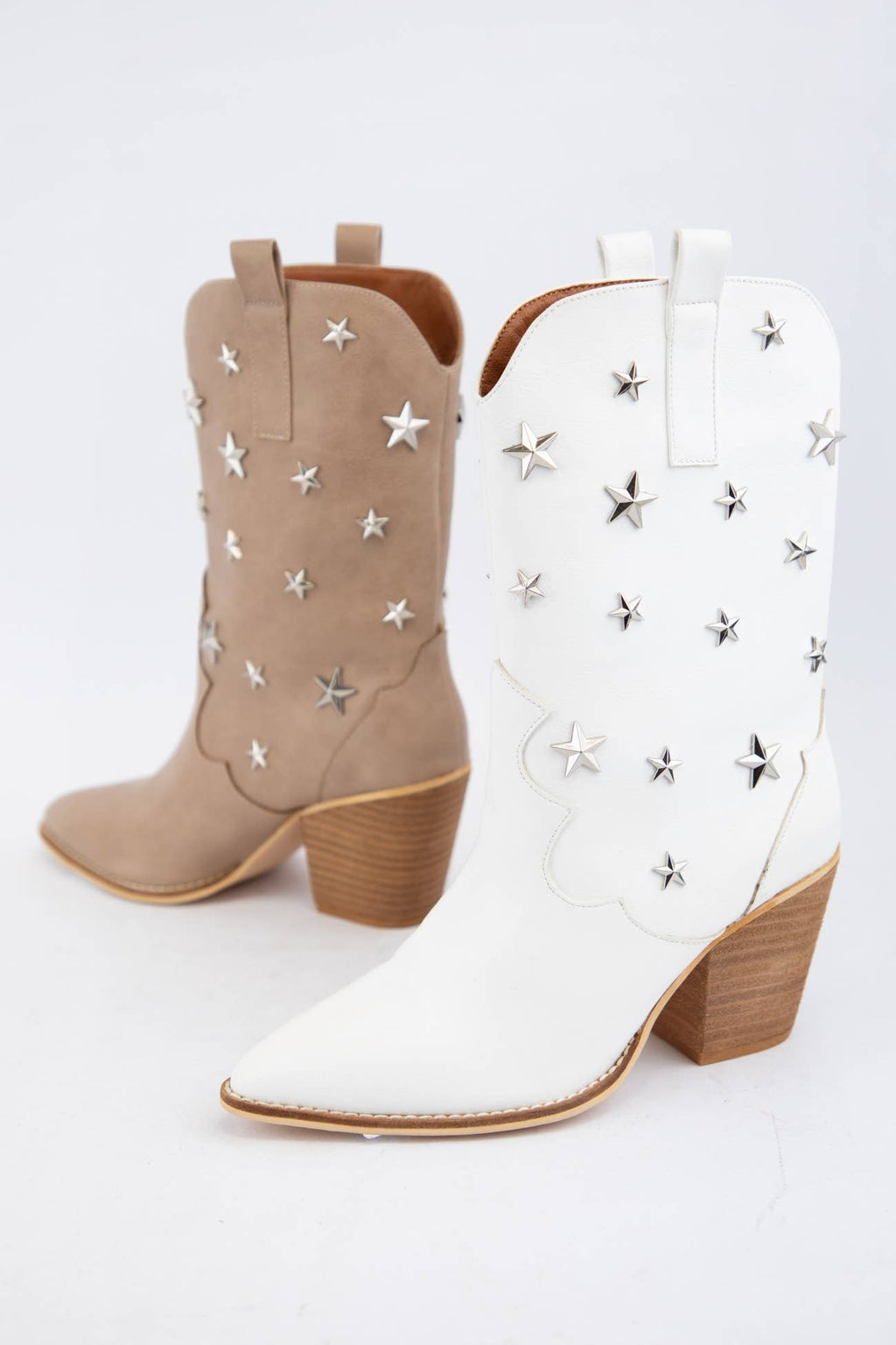 STAR STUD EMBELLISHED WESTERN BOOTS
