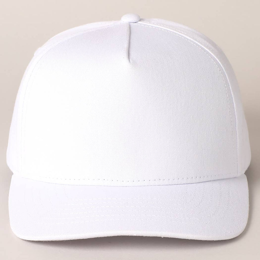 Solid Colored Cotton 5 Panel Baseball Cap