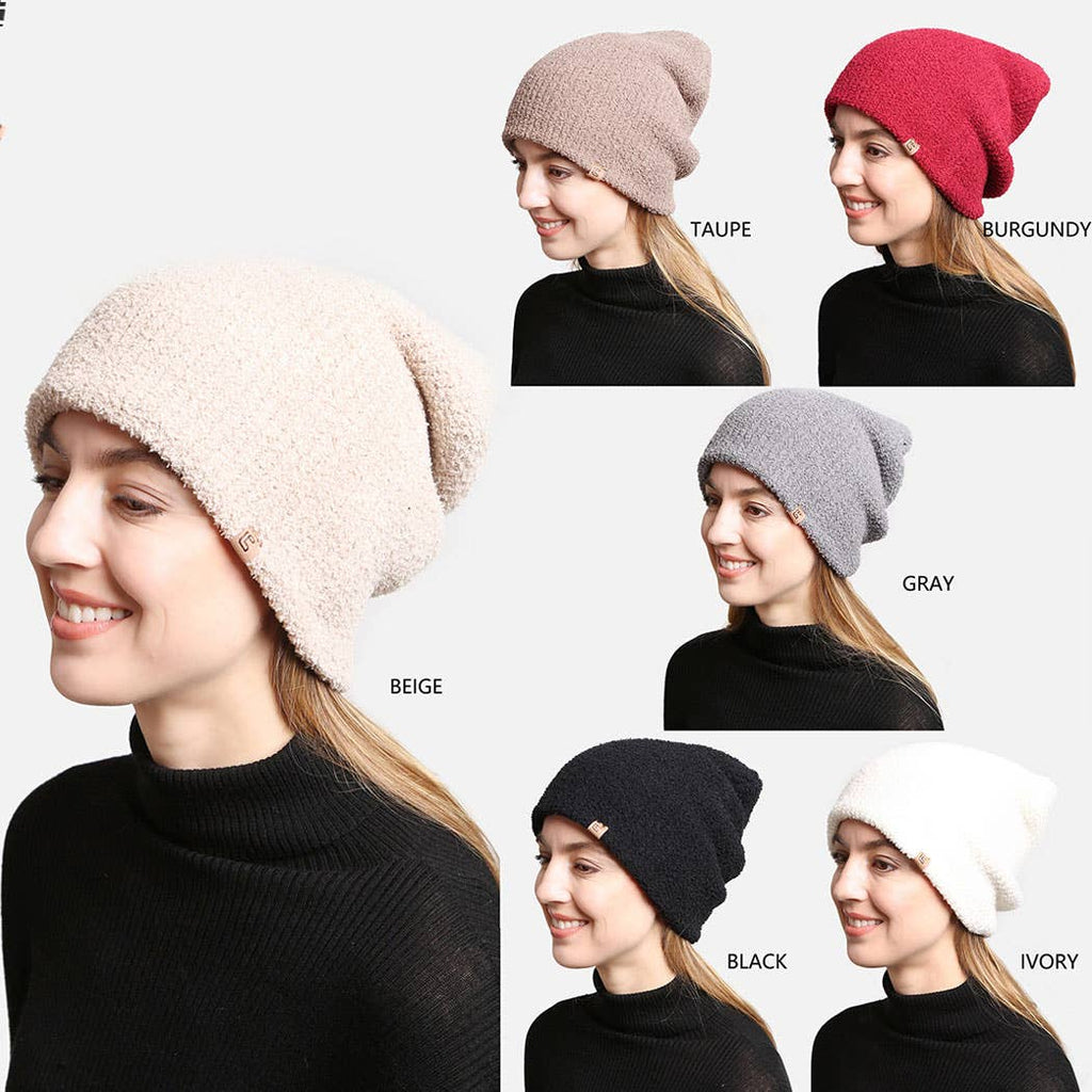 Solid Luxury Soft Double Layered Knitted Beanie