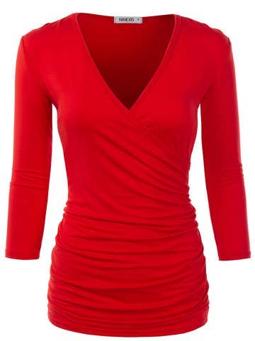 Tank Tops Deep V-Neck Surplice Wrap