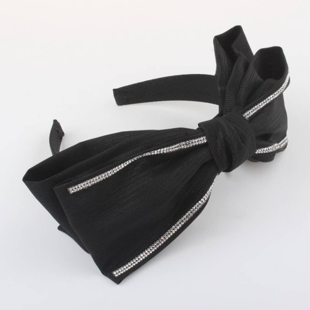 Bow Tie with Rhinestone Edge Designed Headband