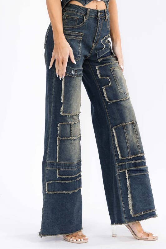 Denim Jeans Wide Legs Pant