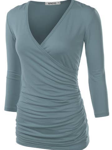 Tank Tops Deep V-Neck Surplice Wrap