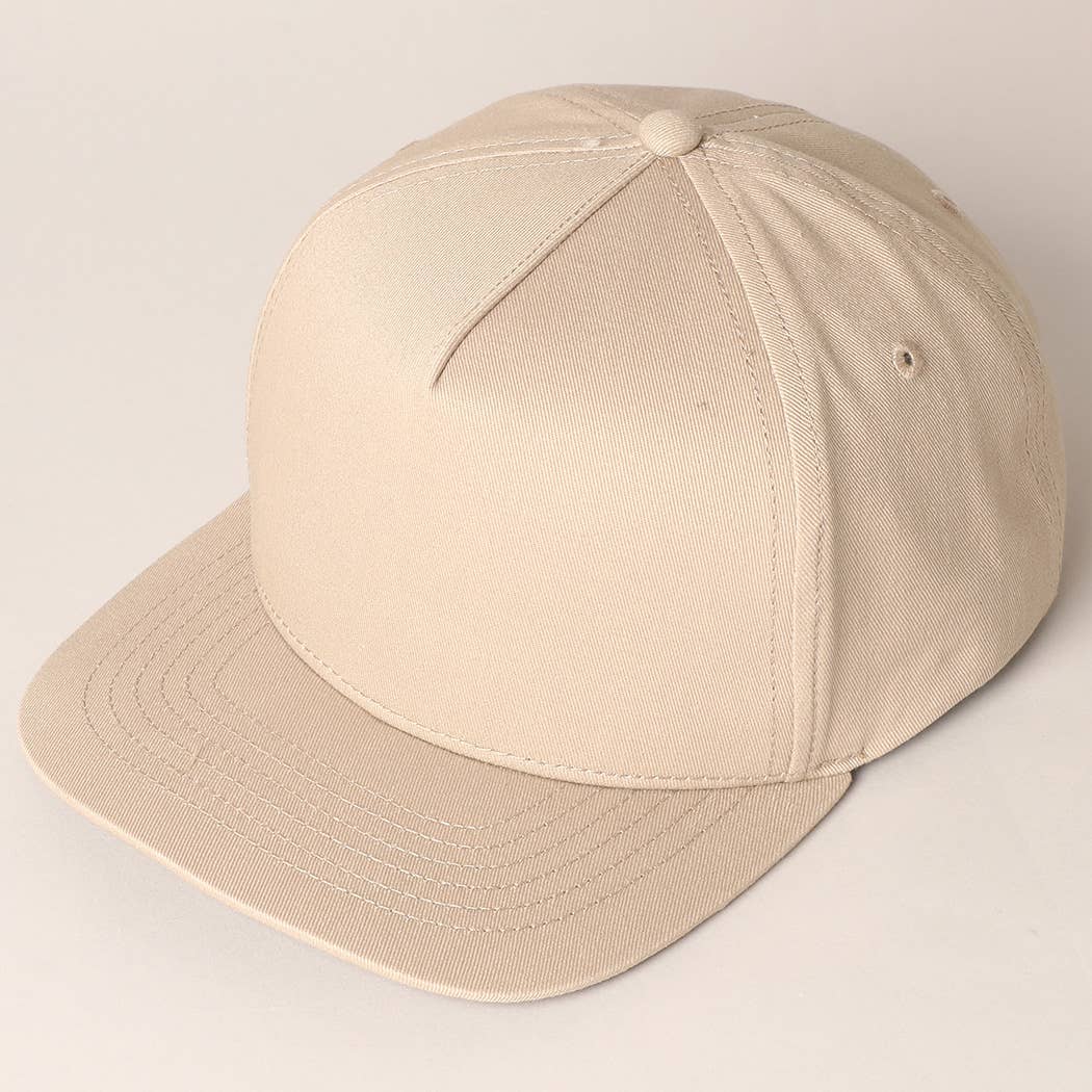 Solid Colored Cotton 5 Panel Baseball Cap
