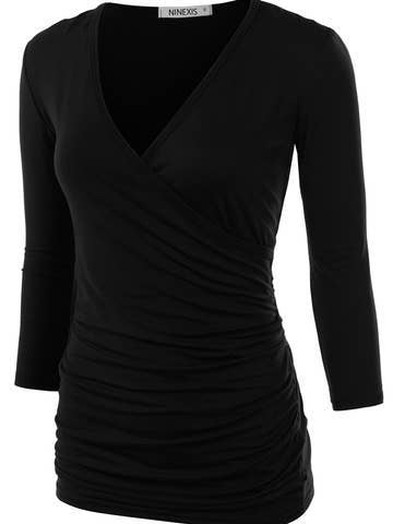 Tank Tops Deep V-Neck Surplice Wrap
