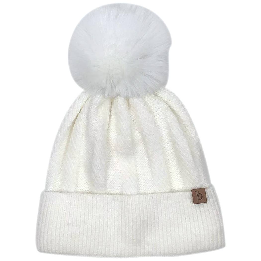 Knitted Beanie with Pom-pom