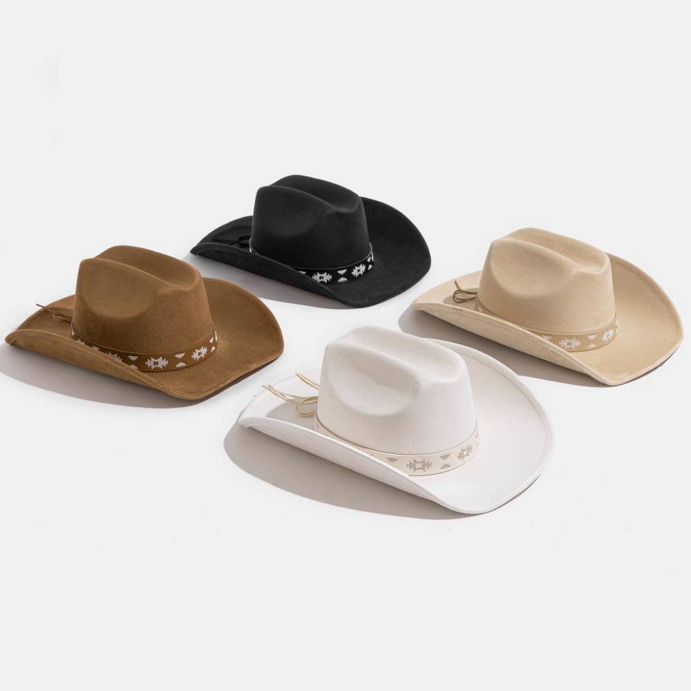 Western Tribal Pattern Band Cowboy Hat