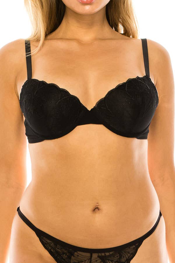 Youmita BC Cup Lace Push Up Demi Bra-YM-78296-BRA
