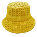 Solid Mesh Eyelet Bucket Hat