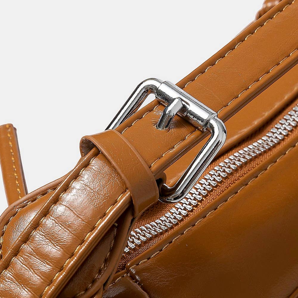 Glossy Leather Multi Pocket Hand Bag