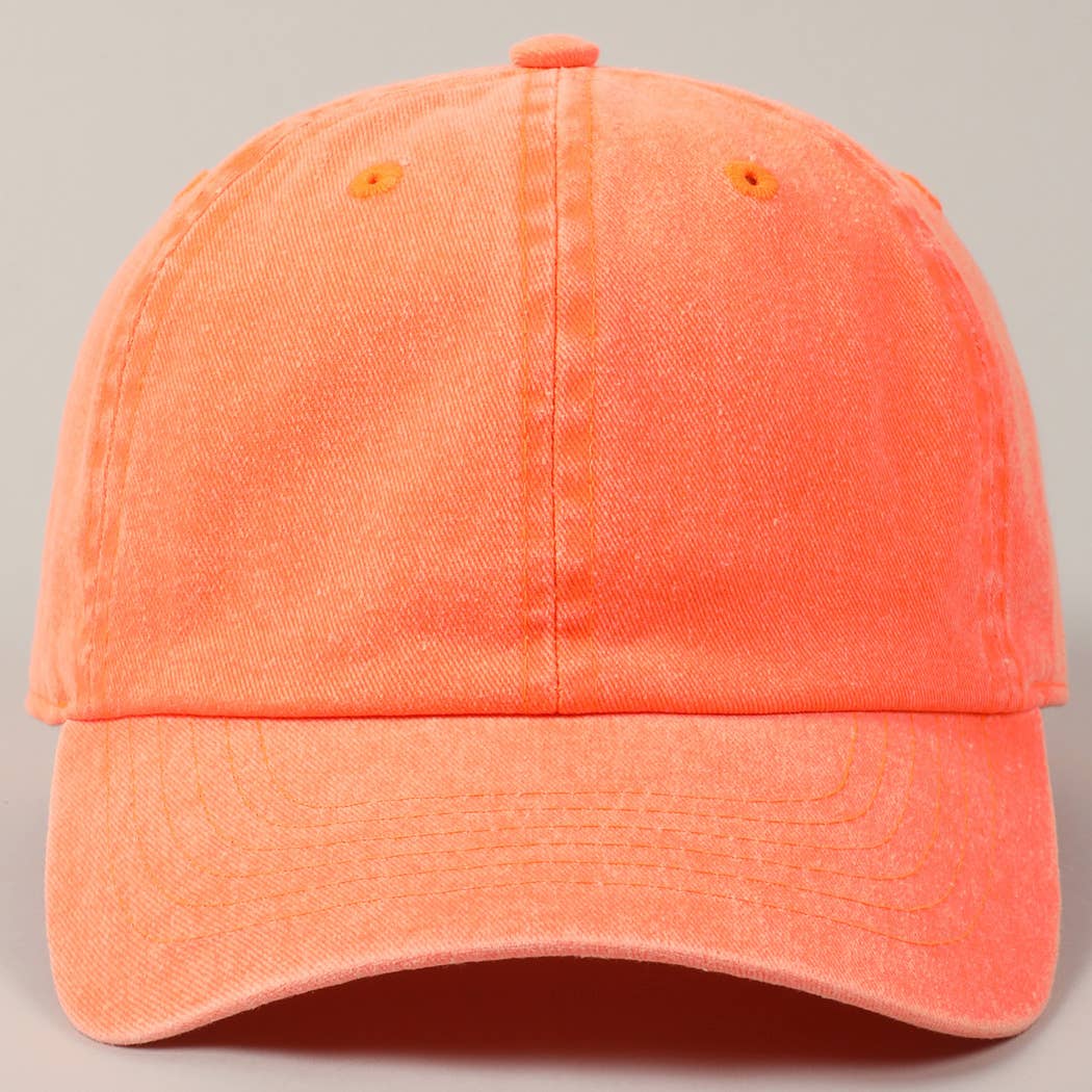 Stone Washed Cotton Solid Color Baseball Cap