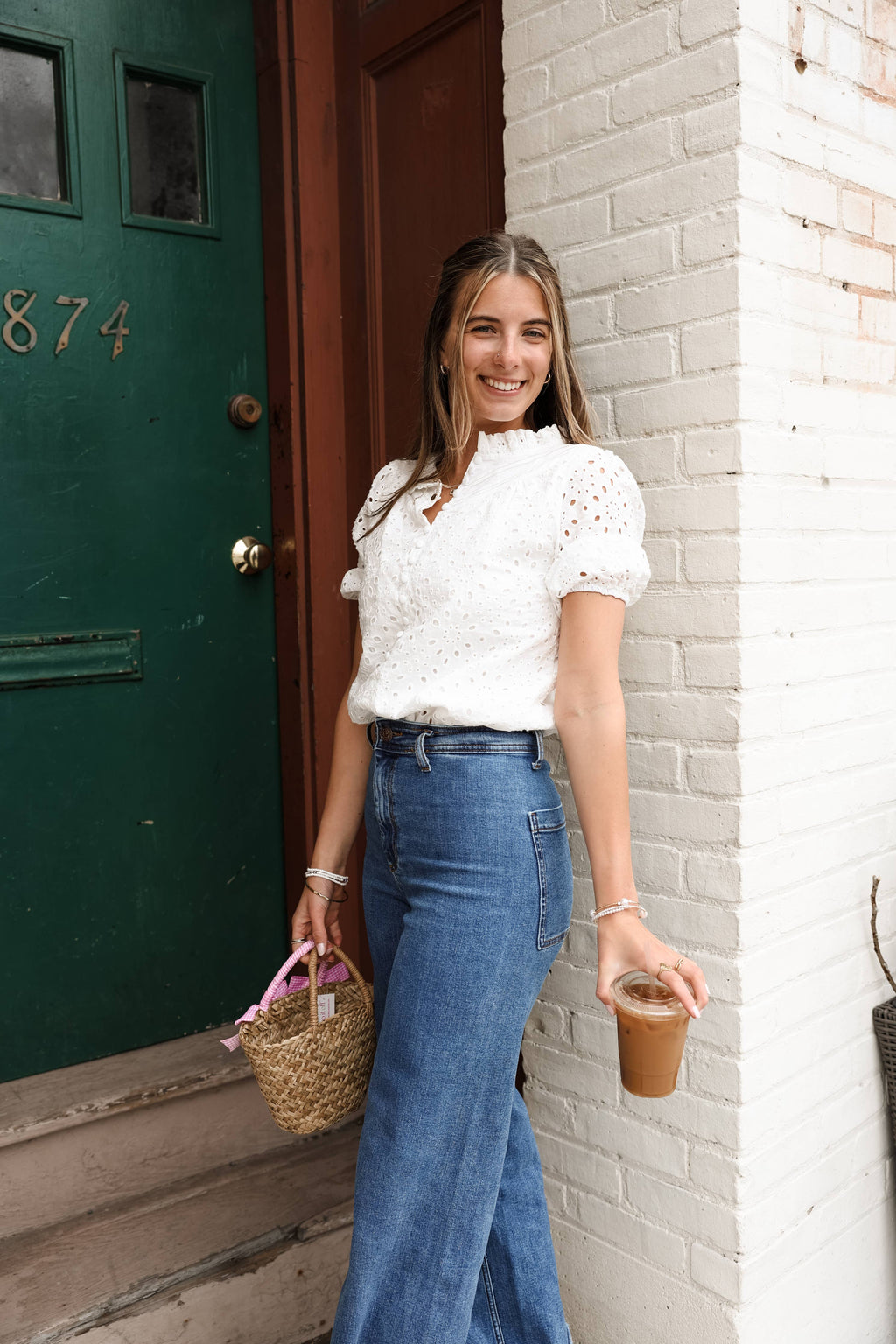 Tonya Eyelet Breezy Cotton Top - Limited Sizes Special