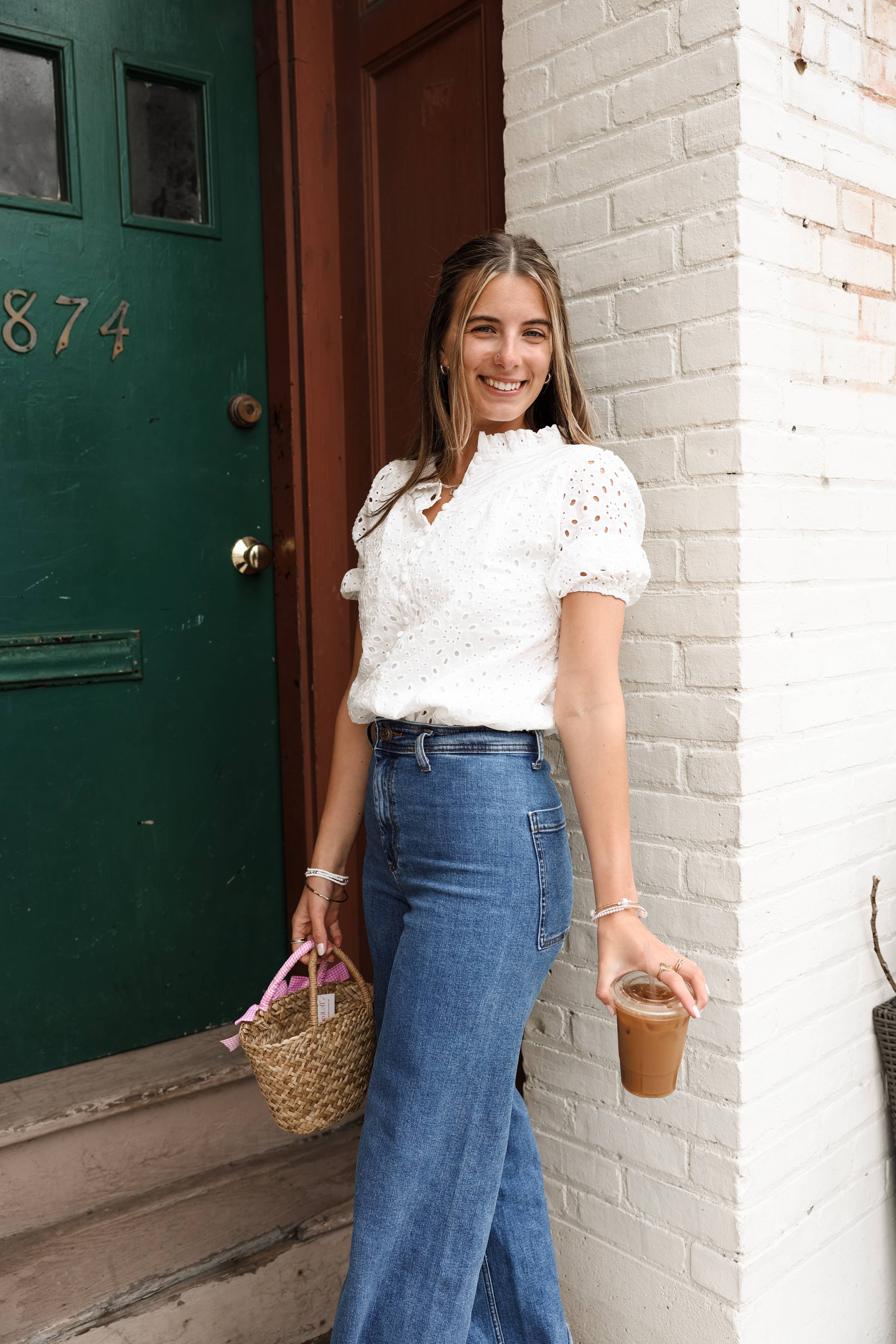 Tonya Eyelet Breezy Cotton Top - Limited Sizes Special