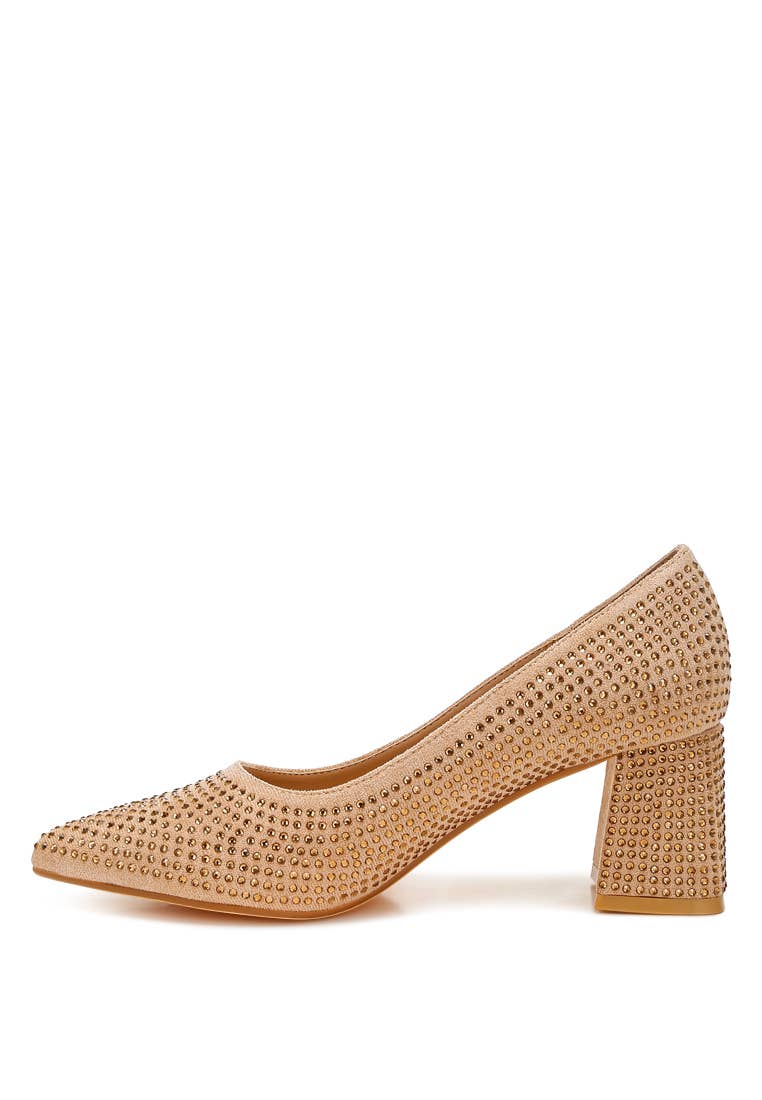 Caspia Rhinestones Embellished Pumps