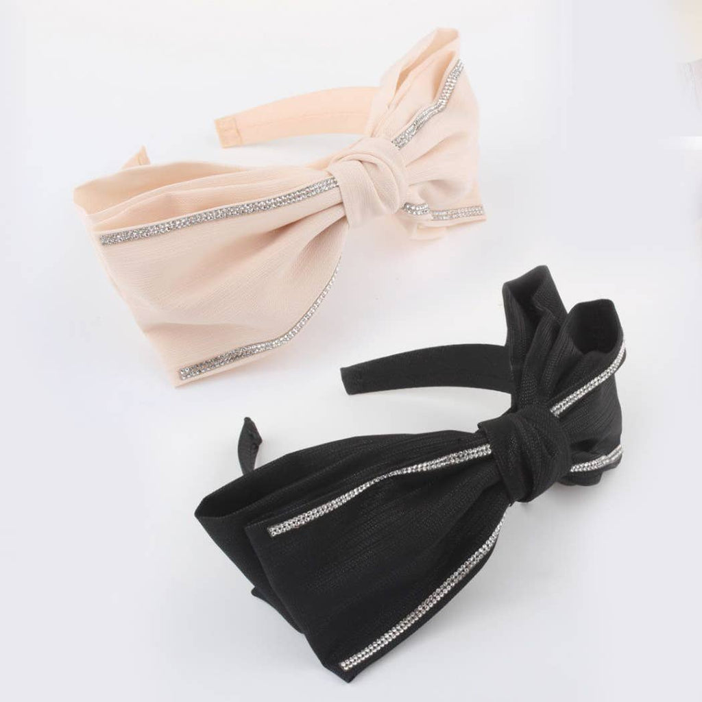 Bow Tie with Rhinestone Edge Designed Headband