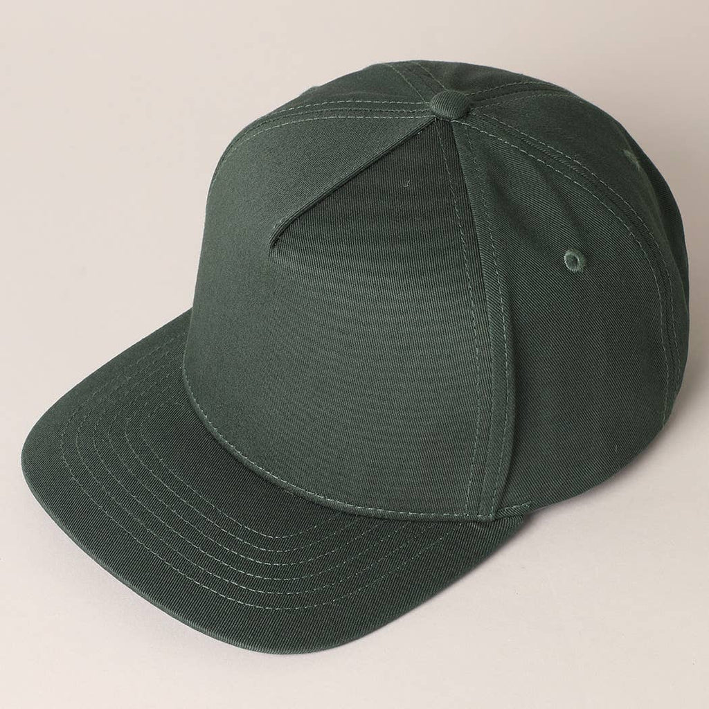 Solid Colored Cotton 5 Panel Baseball Cap