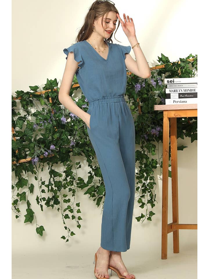 BANDED SMOCKING LONG PANTS