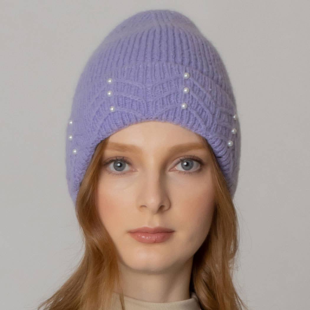 Women's Solid Color Peal Knitted Beanie Hat