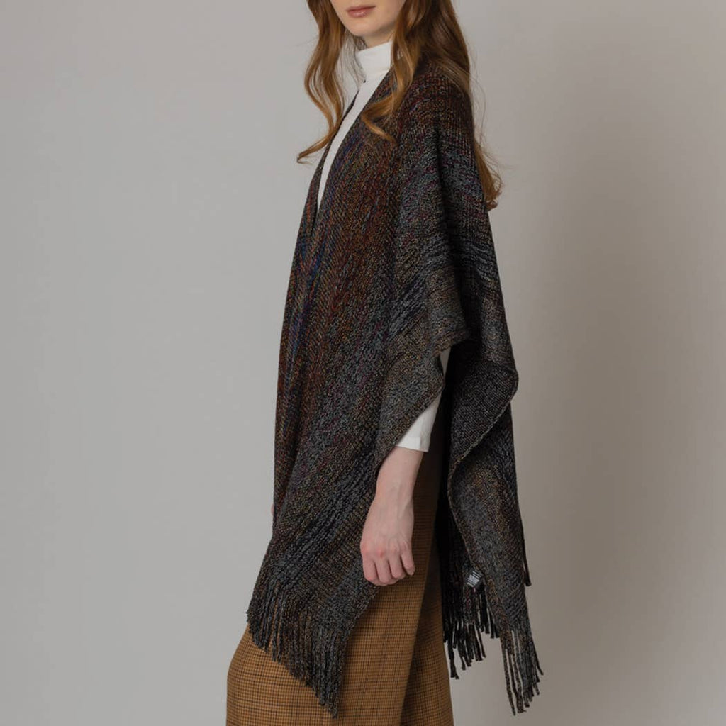 Multicolor Metallic Knit Ruana