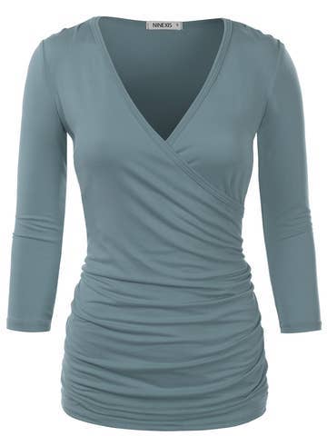Tank Tops Deep V-Neck Surplice Wrap