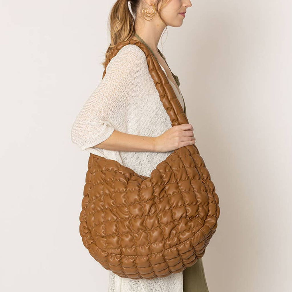 Stylish Quilted Puffer Lightweight Large Handbag