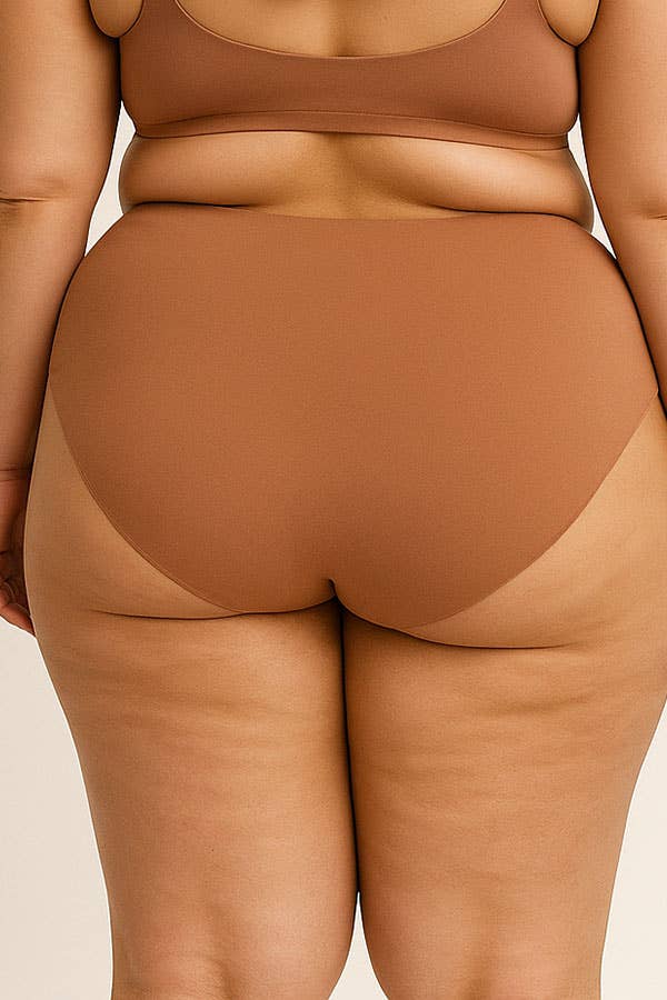 Plus Size Laser Cut Seamless Panty - 6 Color-90079-PTY-6-C01