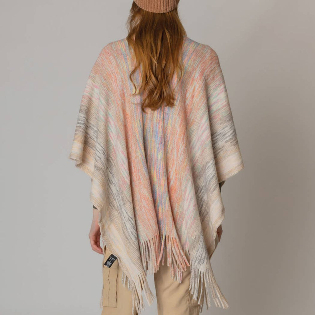 Multicolor Metallic Knit Ruana