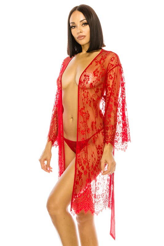 Youmita 2pc. Floral Lace Robe-YM-20151-RBS