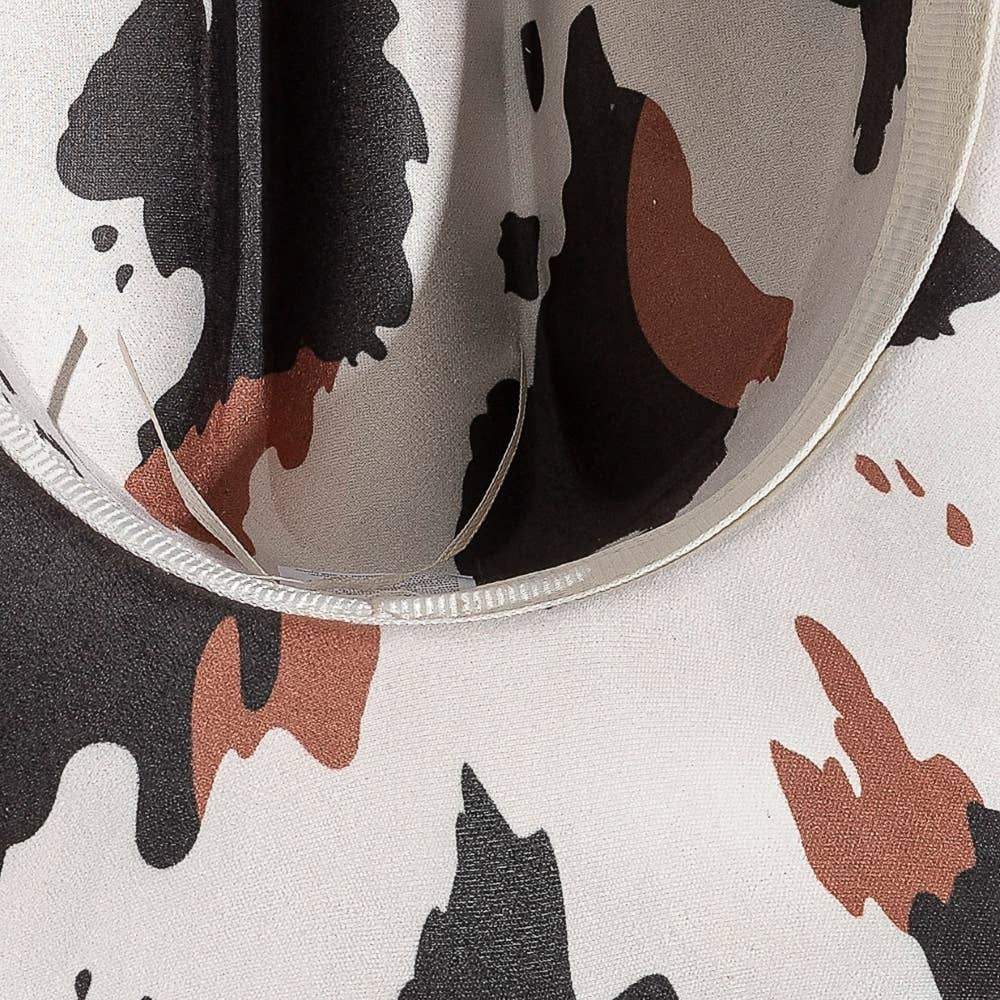 Western Bull Head Strap Cow Print Cowboy Hat
