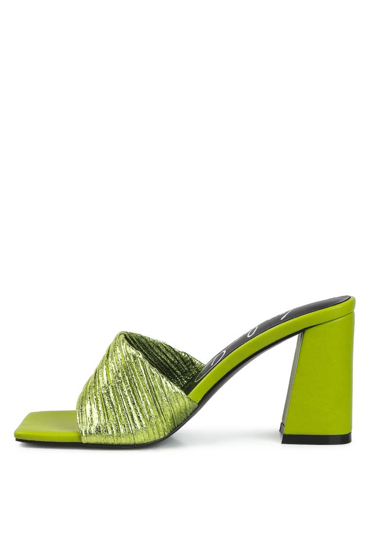 Salty You Crinkled High Heeled Block Sandals