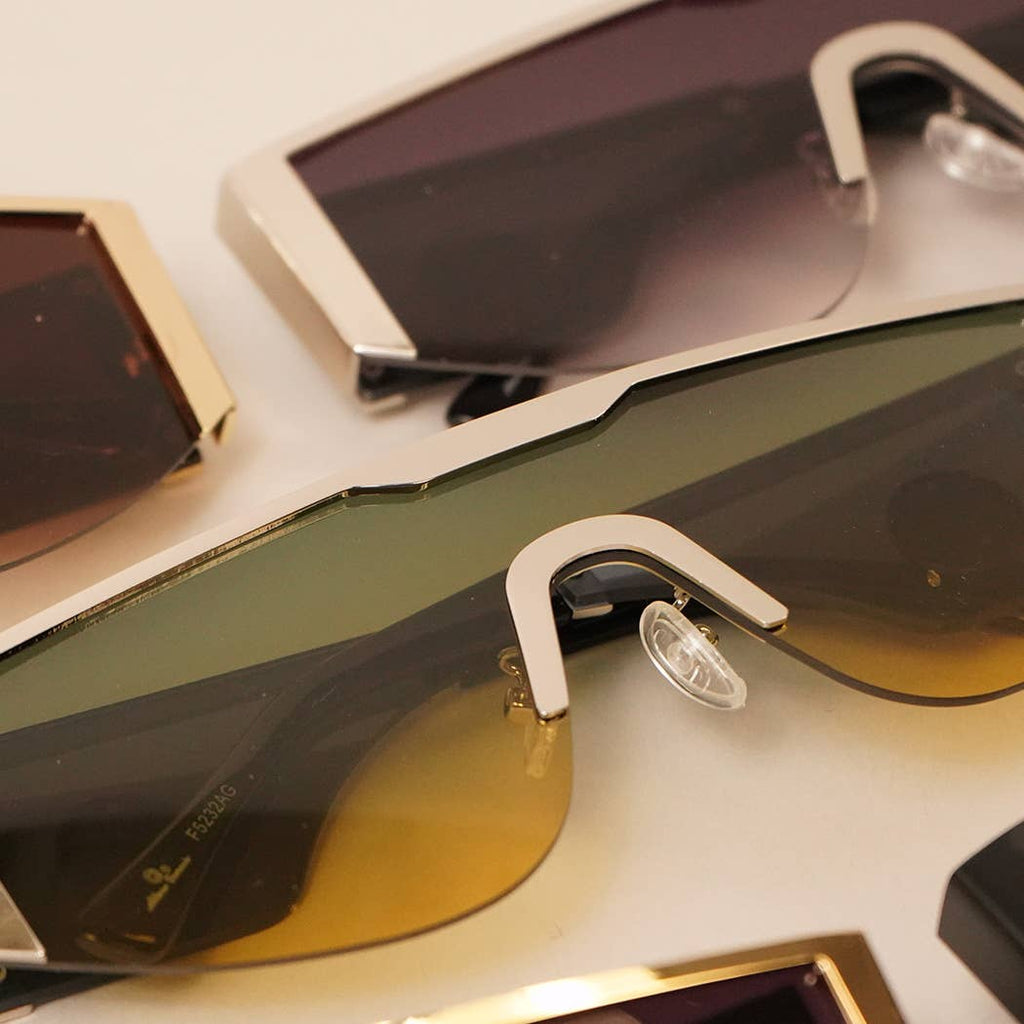 Assorted Acetate Shield Fashion Sunglasses