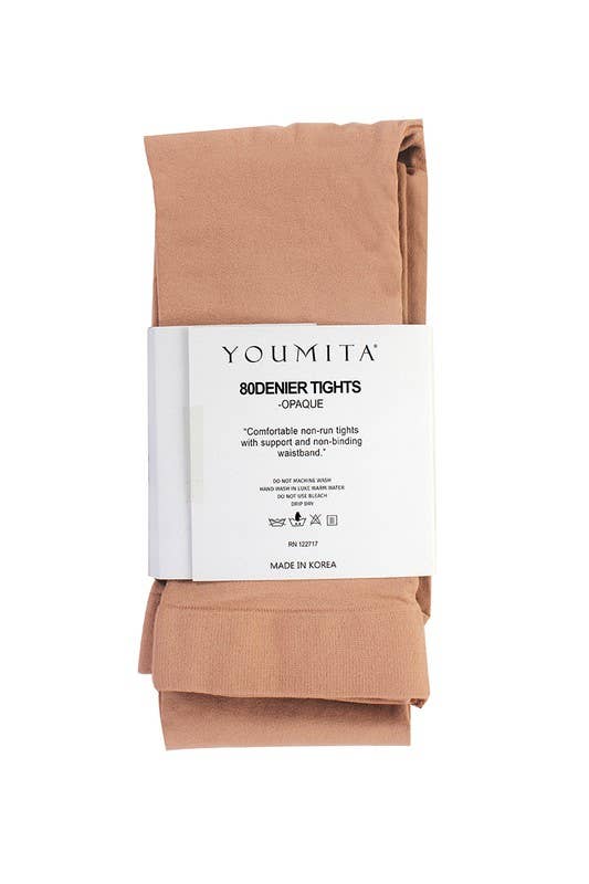 Non-run Opaque Tights with Non-binding Waistband-YM-ST-11011